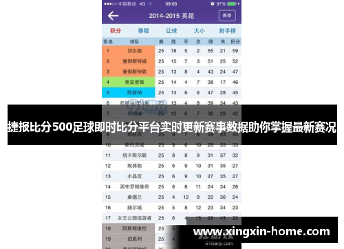 捷报比分500足球即时比分平台实时更新赛事数据助你掌握最新赛况